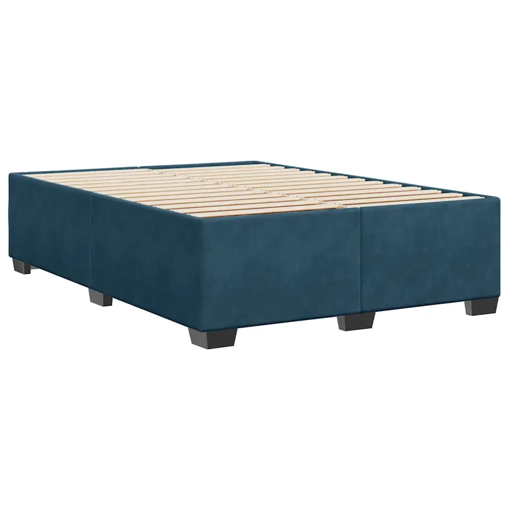 Letto matrimoniale | Letto per adulti | Giroletto Blu 140x200 cm in Velluto