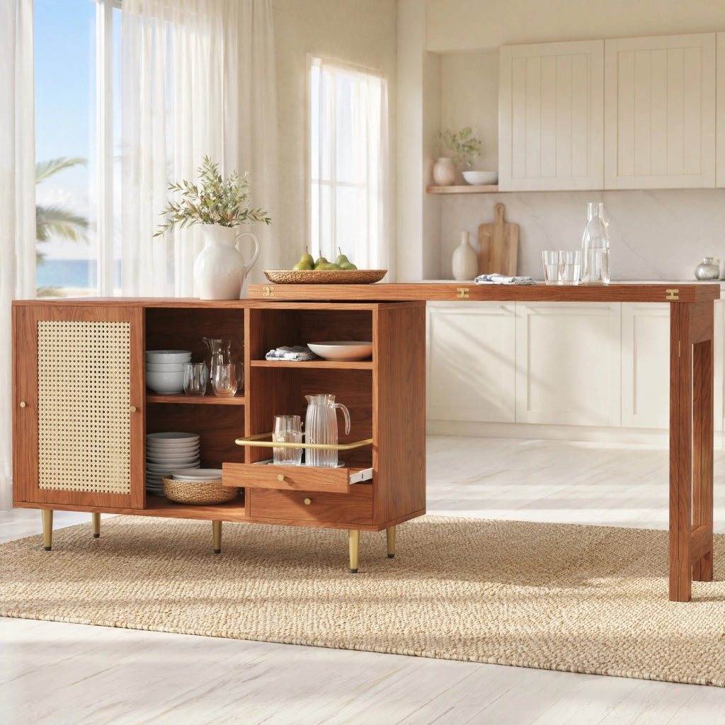TAVOLO ALTO 107 x 40 x 71,4 cm allungabile e girevole Marrone MDF