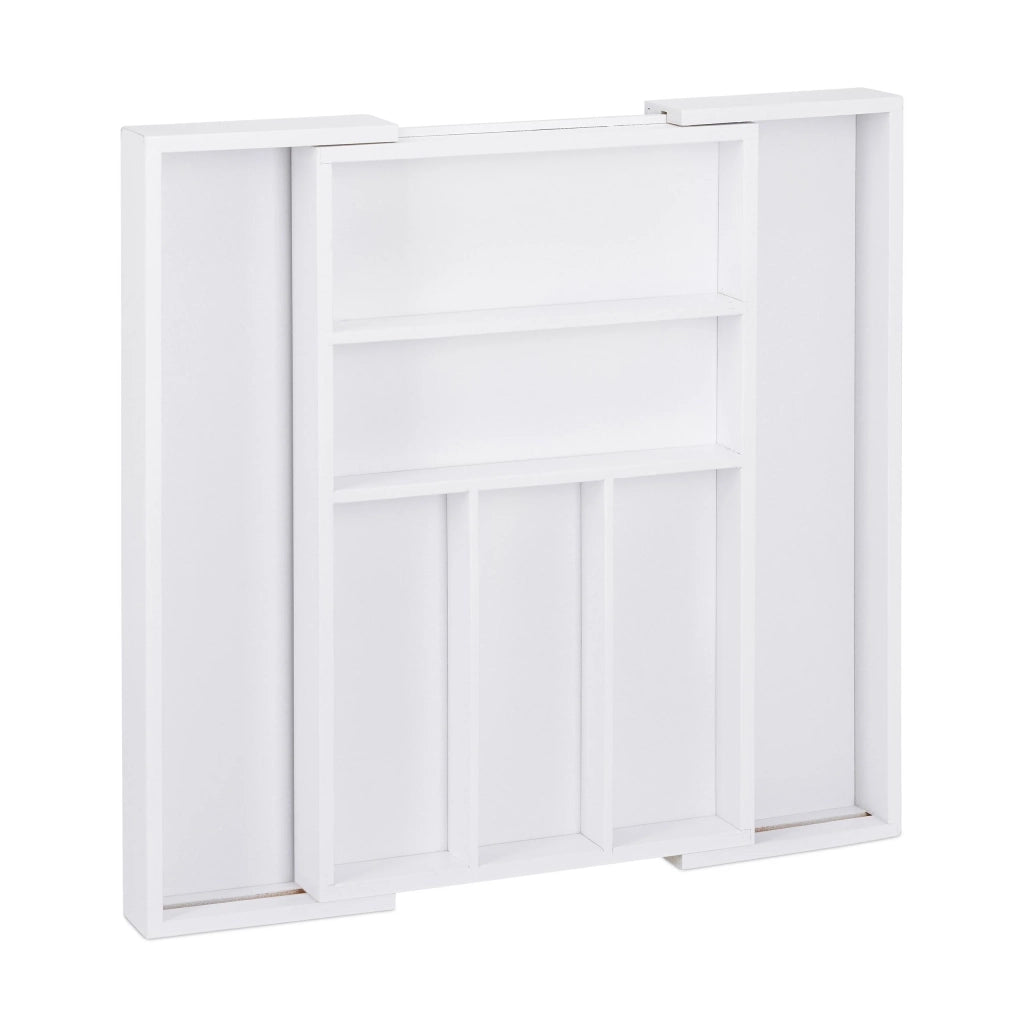 Portaposate estensibile organizer in bambù bianco 13_0002373