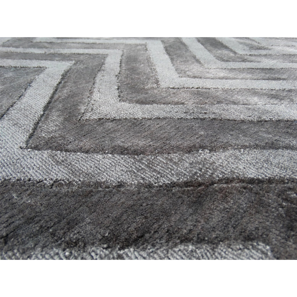 Tappeto di design Luxury 400 grigio antracite a zigzag