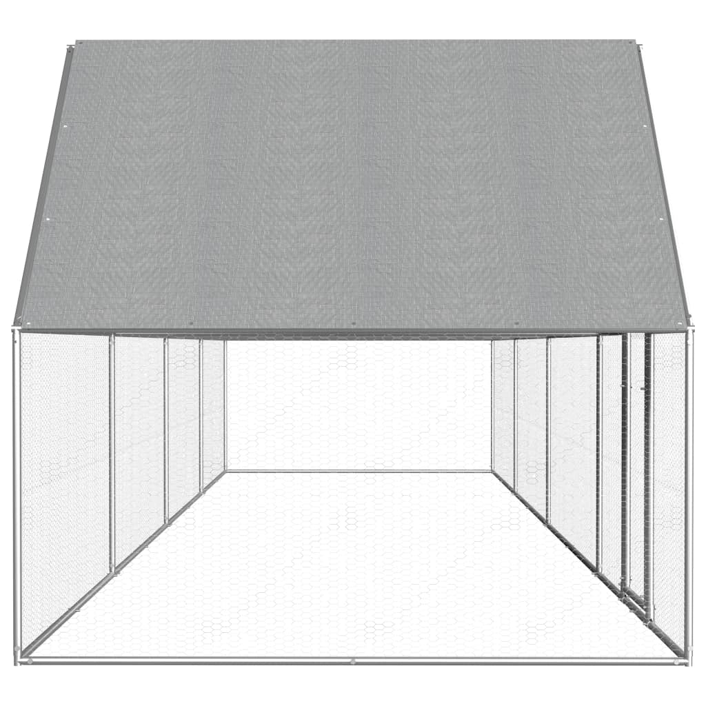 Pollaio 8 x 2 x 2 m con tetto impermeabile acciaio zincato 02_0001720