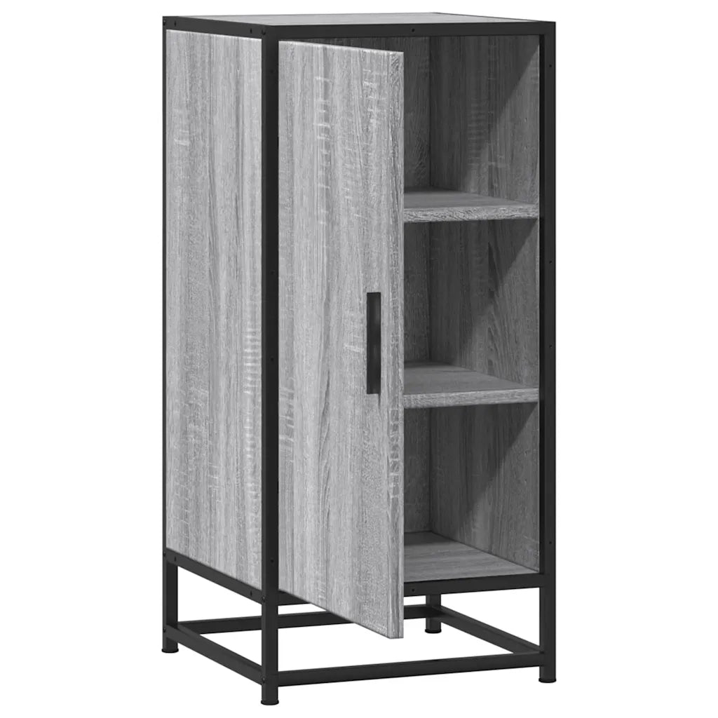 Credenza Grigio Sonoma 35,5x35x76 cm in Truciolato e Metallo 848942