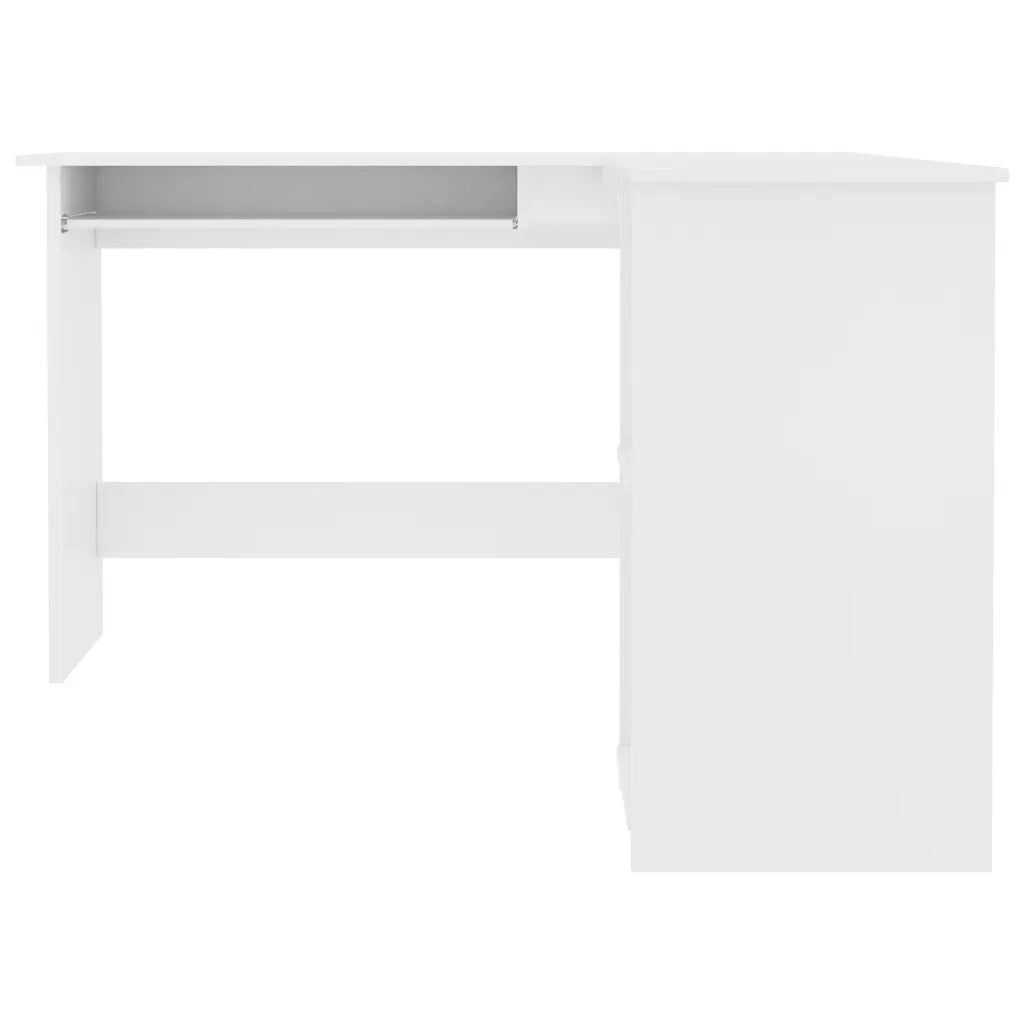 Scrivania Angolare a L Bianca 120x140x75cm in Legno Multistrato 800747