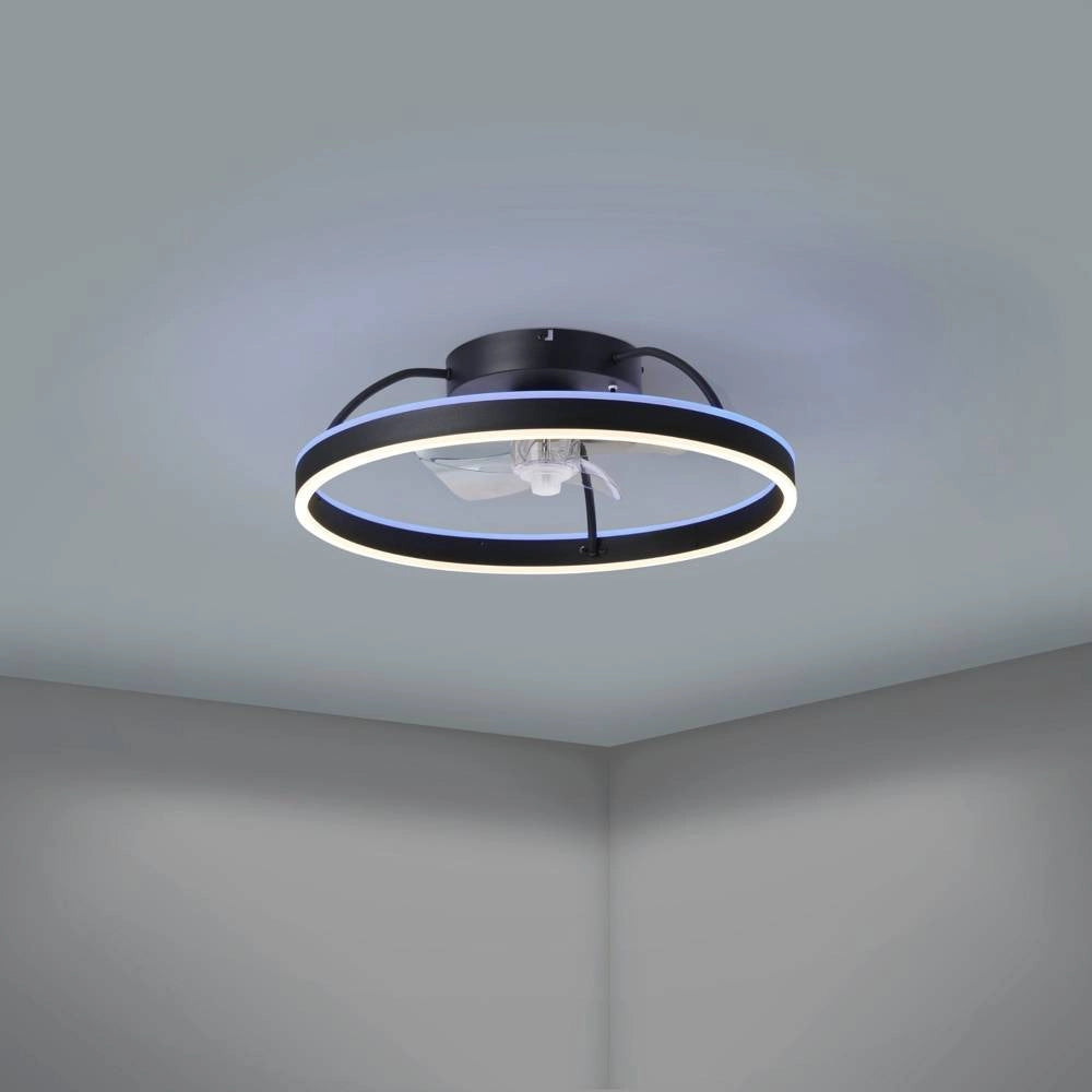Plafoniera con Ventilatore Aperto Nero Marinella Eglo