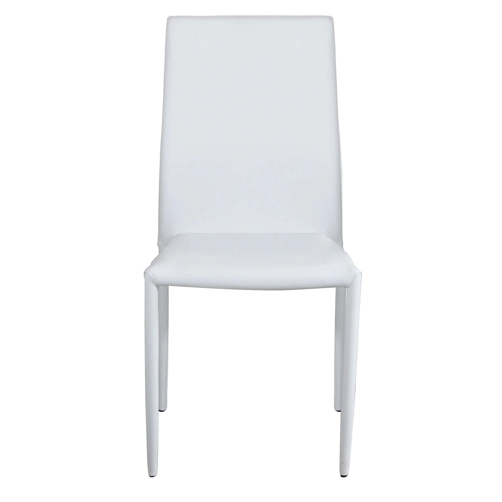 Sedia da Pranzo Moderna in Ecopelle Acciaio cm 41x43x90 - RACHEL