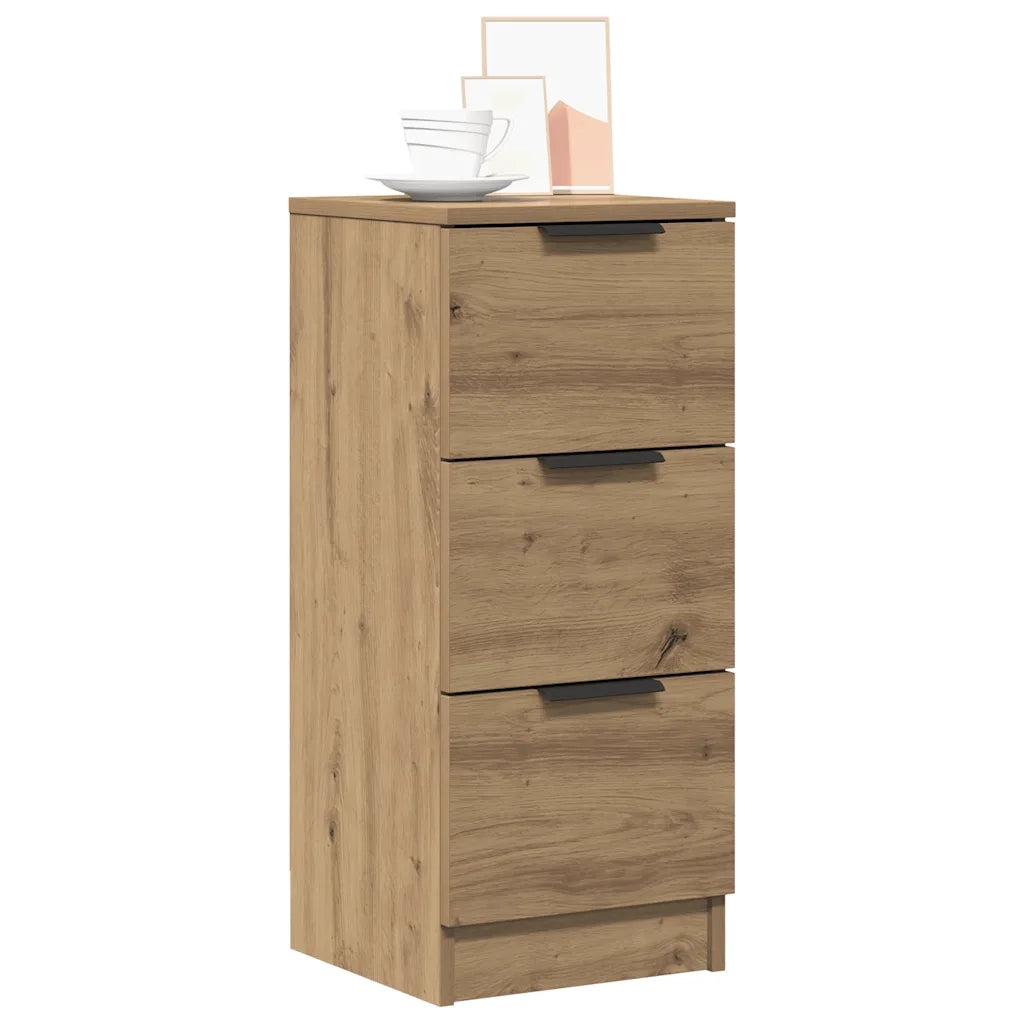 Credenze 2 pz Rovere Artigianale 30x30x70 cm Legno Multistrato 856958
