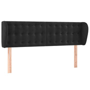 Testiera | Testata ad Orecchio Nera 147x23x78/88 cm in Velluto