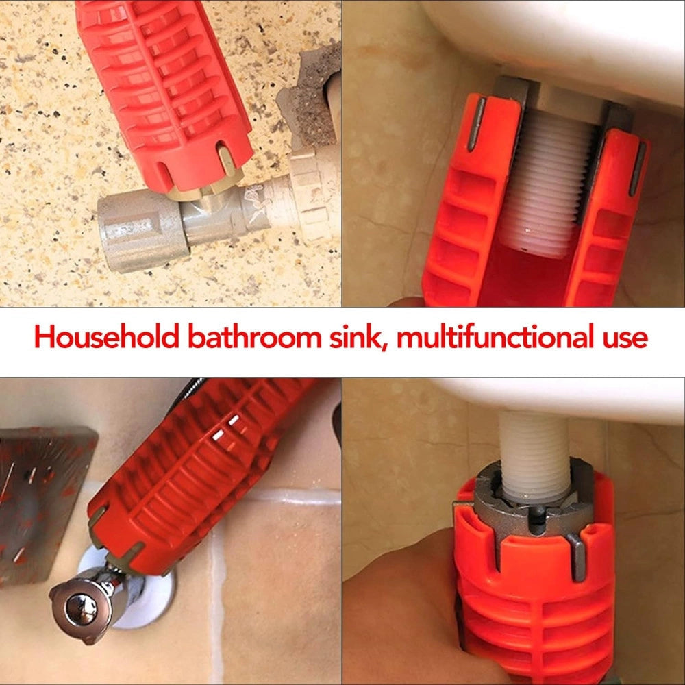 Trade Shop - Chiave Multifunzione A Bussola Per Installazione Rubinetti Tubo Bagno Idraulico -