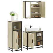 Set Mobili da Bagno 3 pz Rovere Sonoma in Legno Multistrato 3300966
