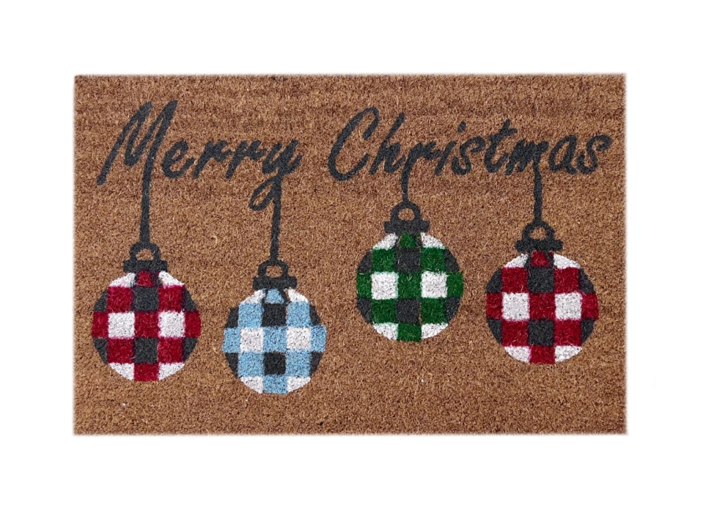 Zerbino Natale Cocco Ingresso Casa Esterno Antiscivolo Natalizio Fortuna Palline
