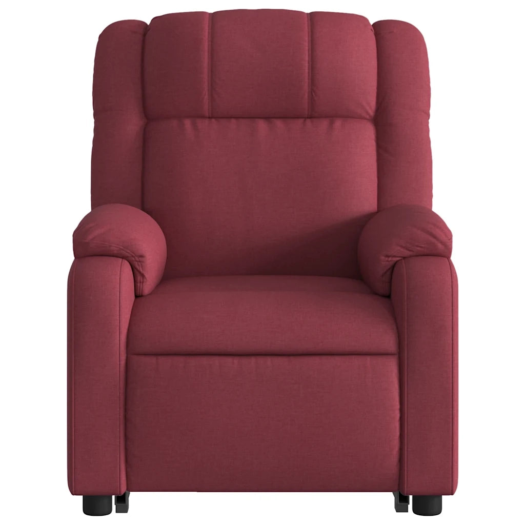 Poltrona Alzapersona Massaggiante Elettrica Rosso Vino Tessuto 3205241