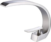 Wastafelloca con getto singolo, unico getto singolo, eleganza moderna, rubinetto alto, design nautico - argento