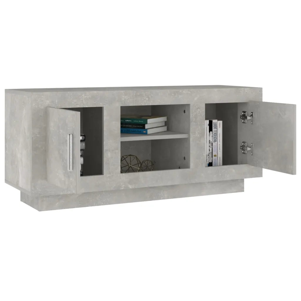Mobile Porta TV Grigio Cemento 102x35x45cm in Legno Multistrato 811794