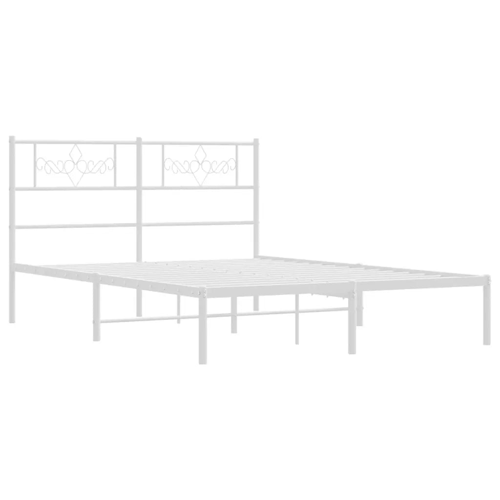 Giroletto con Testiera Metallo Bianco 140x200 cm 355317