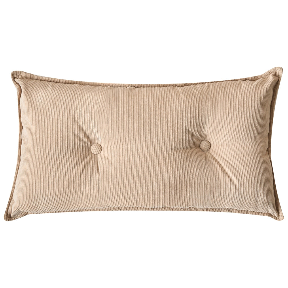 Divano Angolare Beige Velluto A Coste 3 Posti Cuscini Extra Dispersi versione sinistra stile Moderno