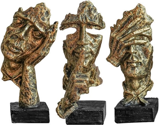 Set di 3 pensieri astratti, 3 set di sculture d'arte astratta con figure decorative, decorazione moderna per casa, decorazione per ufficio, figure decorative moderne, decorazione per parete