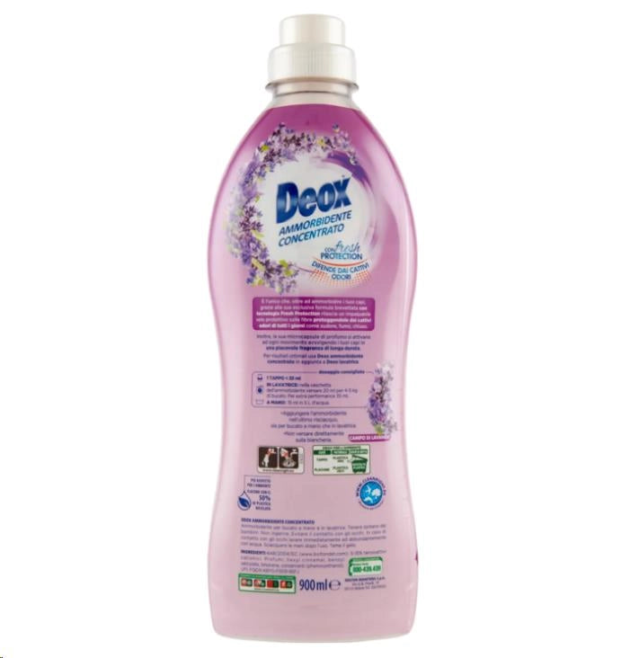 DEOX AMMORBIDENTE LAVATRICE CONCENTRATO CAPI MORBIDI E PROFUMATI FRESH PROTECTION CAMPO DI LAVANDA 45 LAVAGGI ML 900