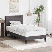 Struttura del letto con testiera Grigio 90 x 200 cm Similpelle
