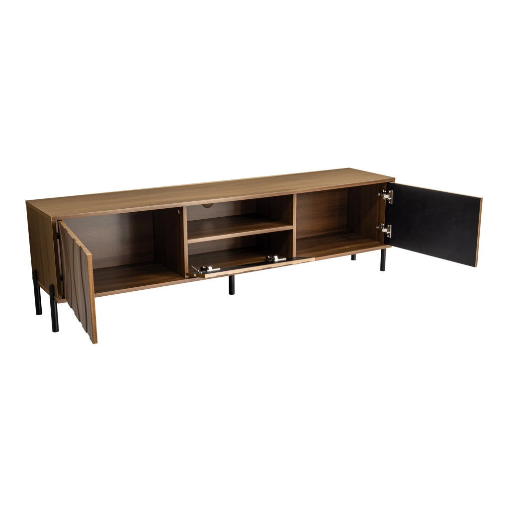 Set di Mobili da Soggiorno con 1 Mobile TV e 1 Tavolino da Caff??; Contenimento; Stile Wabi-Sabi; MDF; Legno Naturale
