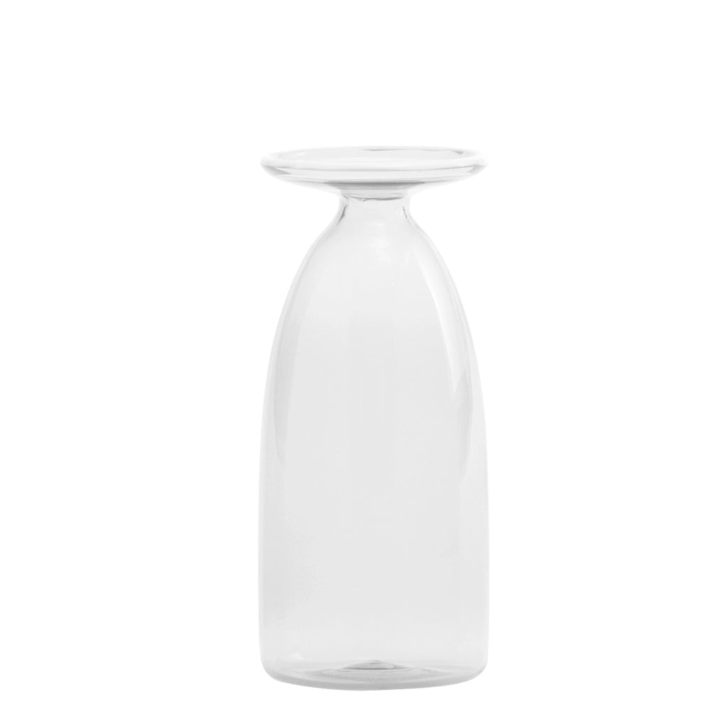 Vaso Un Fiore 120 in vetro borosilicato trasparente lavorato a mano, complemento d'arredo di design per bouquet e composizioni floreali da 120 cl