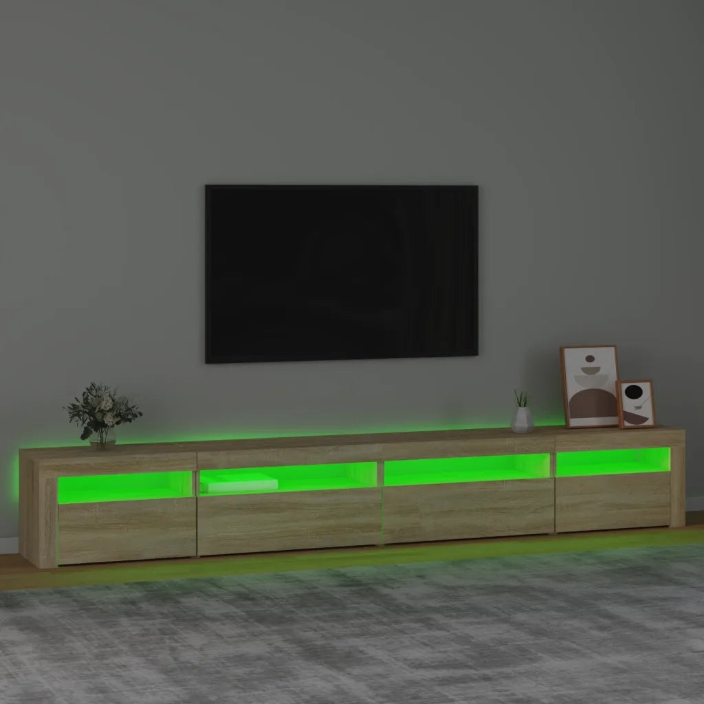 Mobile Porta TV con Luci LED-Credenza per TV Rovere Sonoma 270x35x40 cm