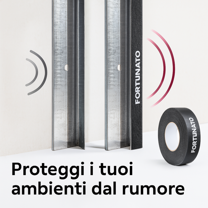 Nastro monoadesivo guarnizione acustica cartongesso 70 mm x 30 m spessore 4 mm