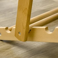 Sedia per Soggiorno Pieghevole con Braccioli e Cuscino, in Legno di Faggio e Tessuto, 71x89x96 cm, Marrone