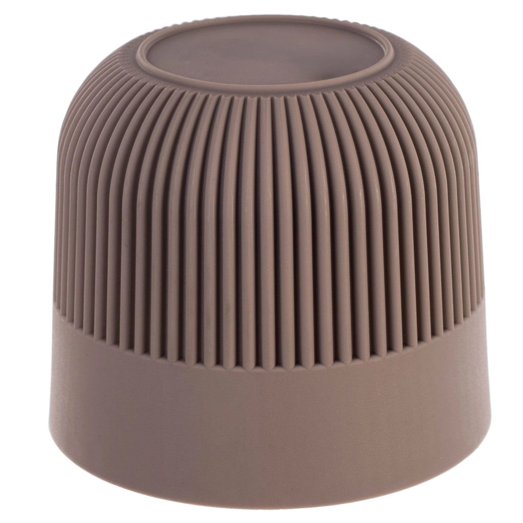 Vaso da fiori KADAX, coprivaso, 11 cm, plastica, rotondo, a coste, beige