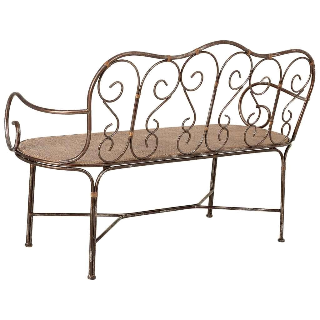 Panchina in metallo 146,69x55,25x45,09/89,54h cm marrone
