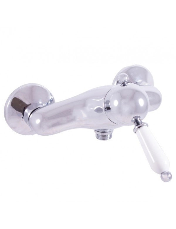 Miscelatore doccia a parete LABE ottone cromato, maniglia in ceramica
