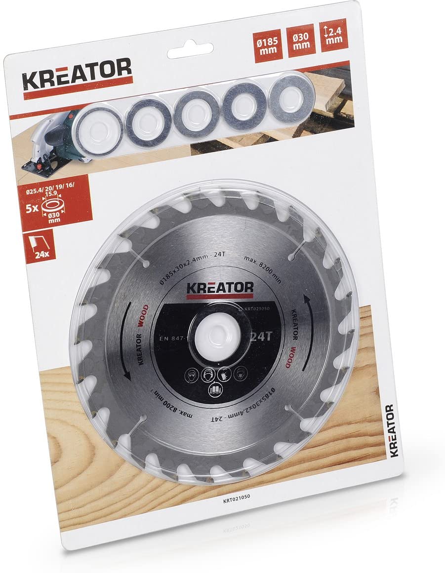 Lama A Disco Per Legno 185mm 24 Denti Kreator