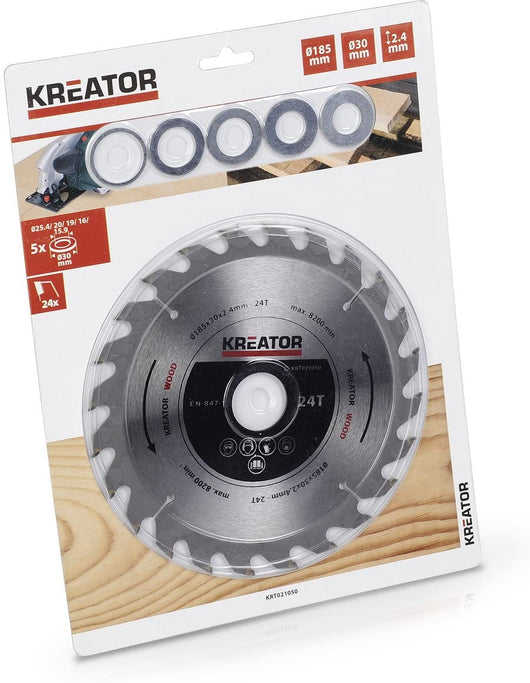 Lama A Disco Per Legno 185mm 24 Denti Kreator