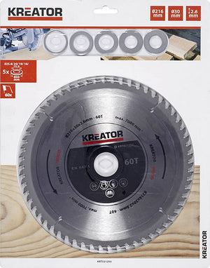 Lama A Disco Per Legno 216mm 60 Denti Kreator