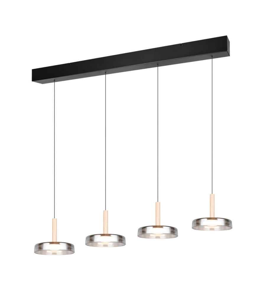 Lampada sospesa CELESTE Trio nera 4 vetri LED 3000K