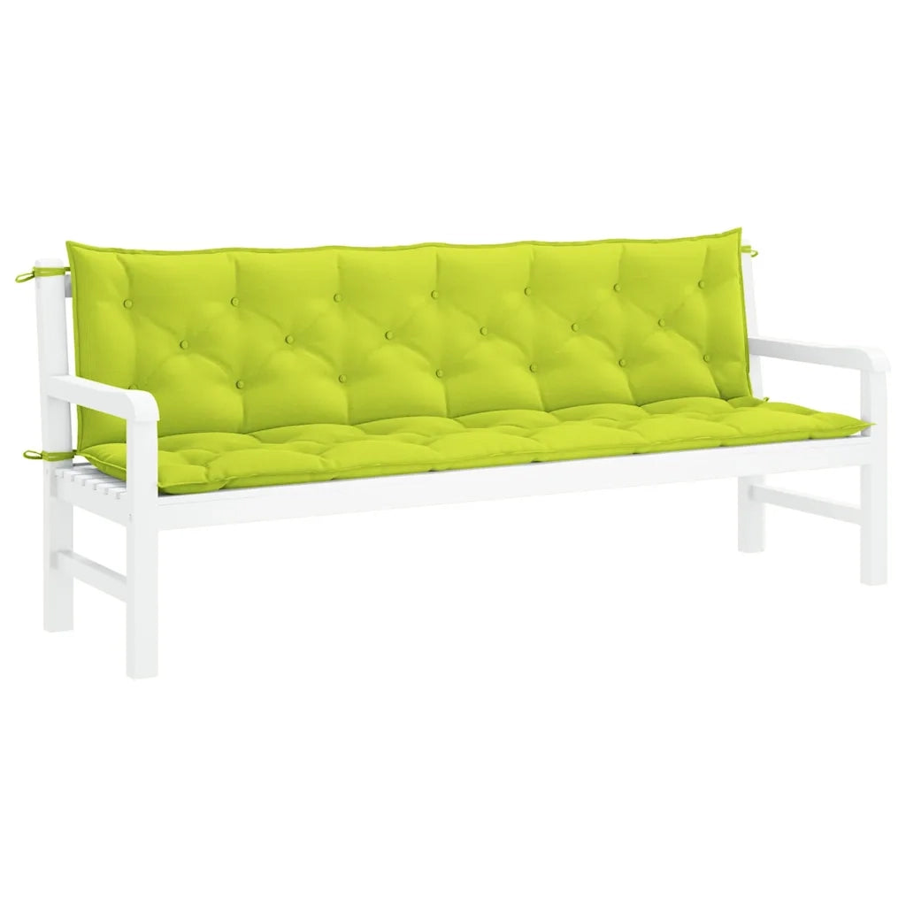 Cuscino per Panca Verde Intenso 200x(50+50)x7 cm Tessuto Oxford