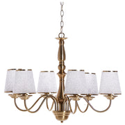 Lampadario in Metallo ottone e vetro acrilico a 6 punti luce lampada a sospensione candeliere Classico