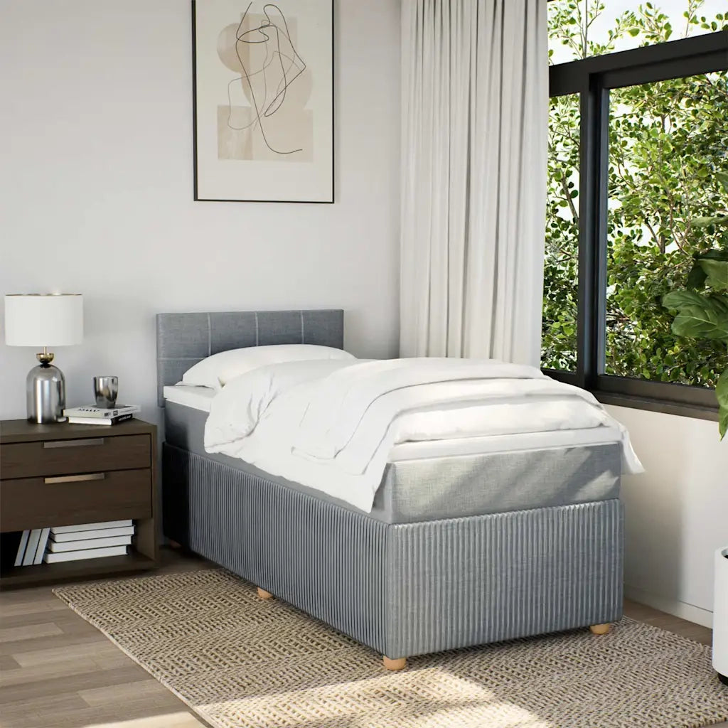 Giroletto a Molle con Materasso Grigio Chiaro 90x190 cm Tessuto 3287311