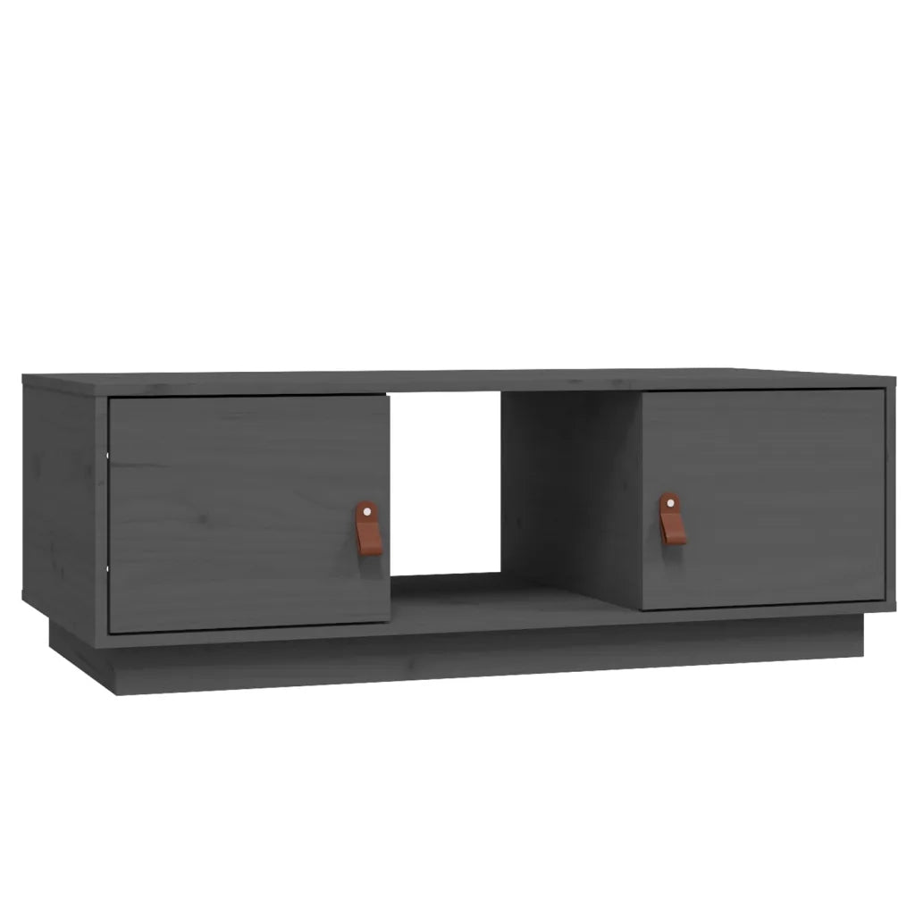Tavolino da Salotto Grigio 100x50x35 cm Legno Massello di Pino 818267