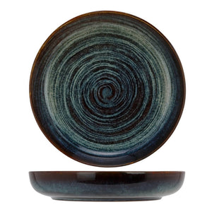 Cosy & Trendy Piatto Fondo con Motivo a Cerchi Atlantis 4pz Ø24 cm Blu 446056