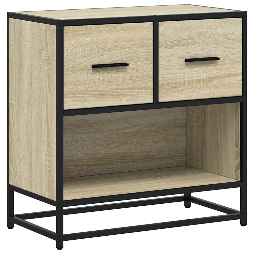Comodino Rovere Sonoma 60x31x60 cm in Truciolato e Metallo