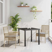 Set da Pranzo per Giardino con cuscino 3 pcs Beige polyrattan 3379884