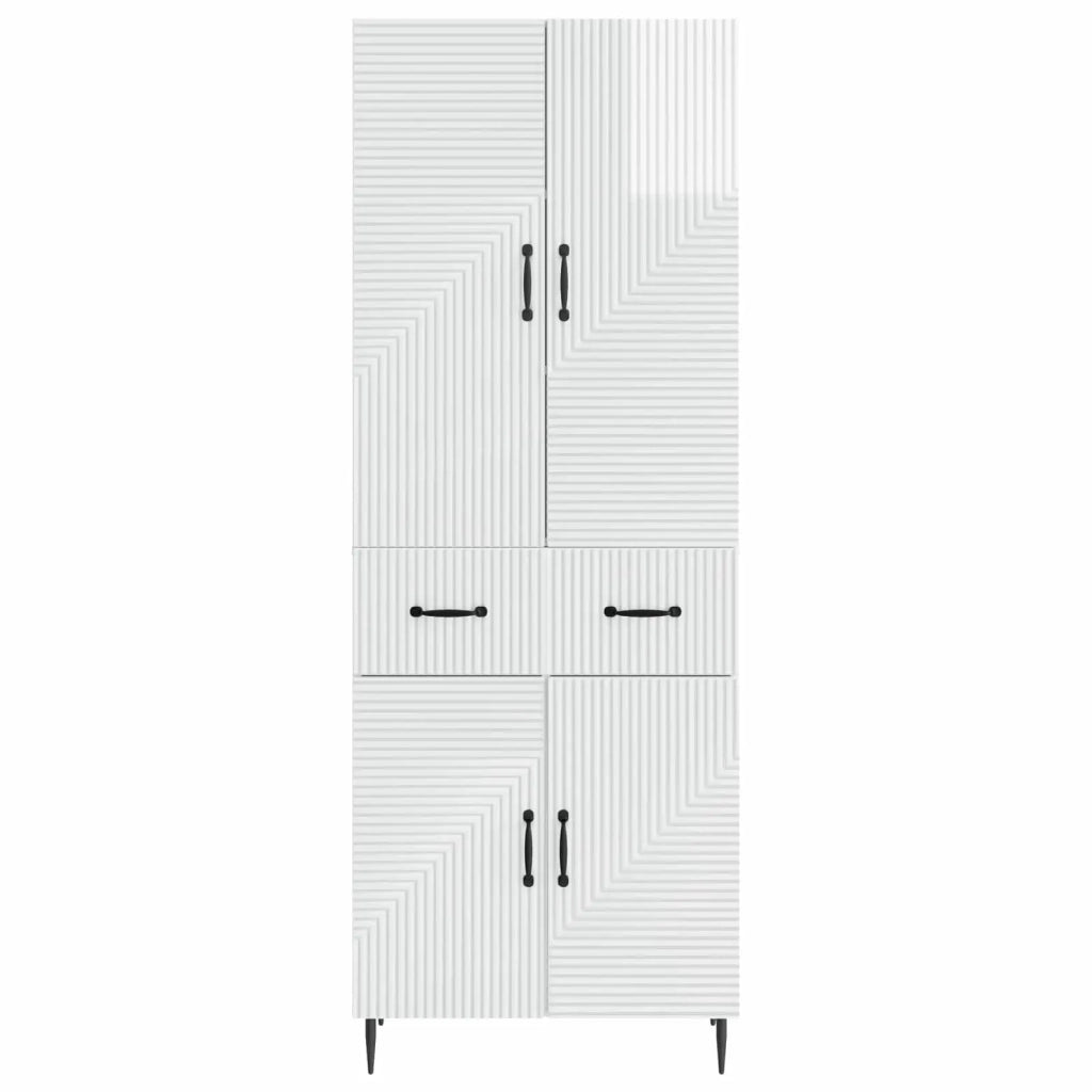 Set di armadi 2 pcs Bianco Lucido 66 x 34,5 x 89,5 cm