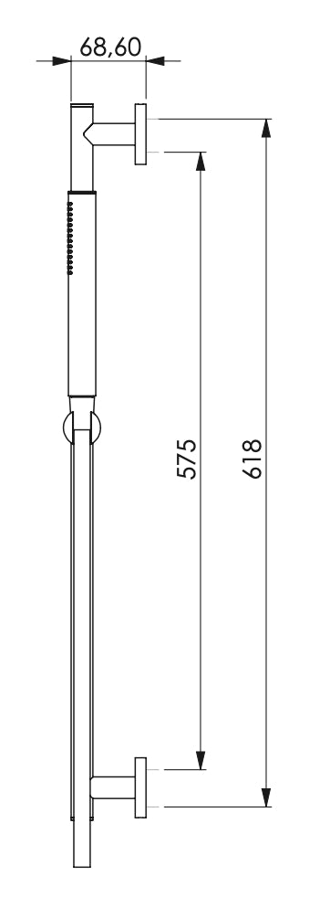 Saliscendi tutto in ottone con doccetta,flessibile cm 150 e presa acqua in ottone