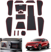 Pavimenti antislittamento compatibili con Renault Megane E-Tech 2022 2023, mattoncini in gomma per Megane E Tech 2023, tappetini per console centrale, tappetini per portiera (rosso)