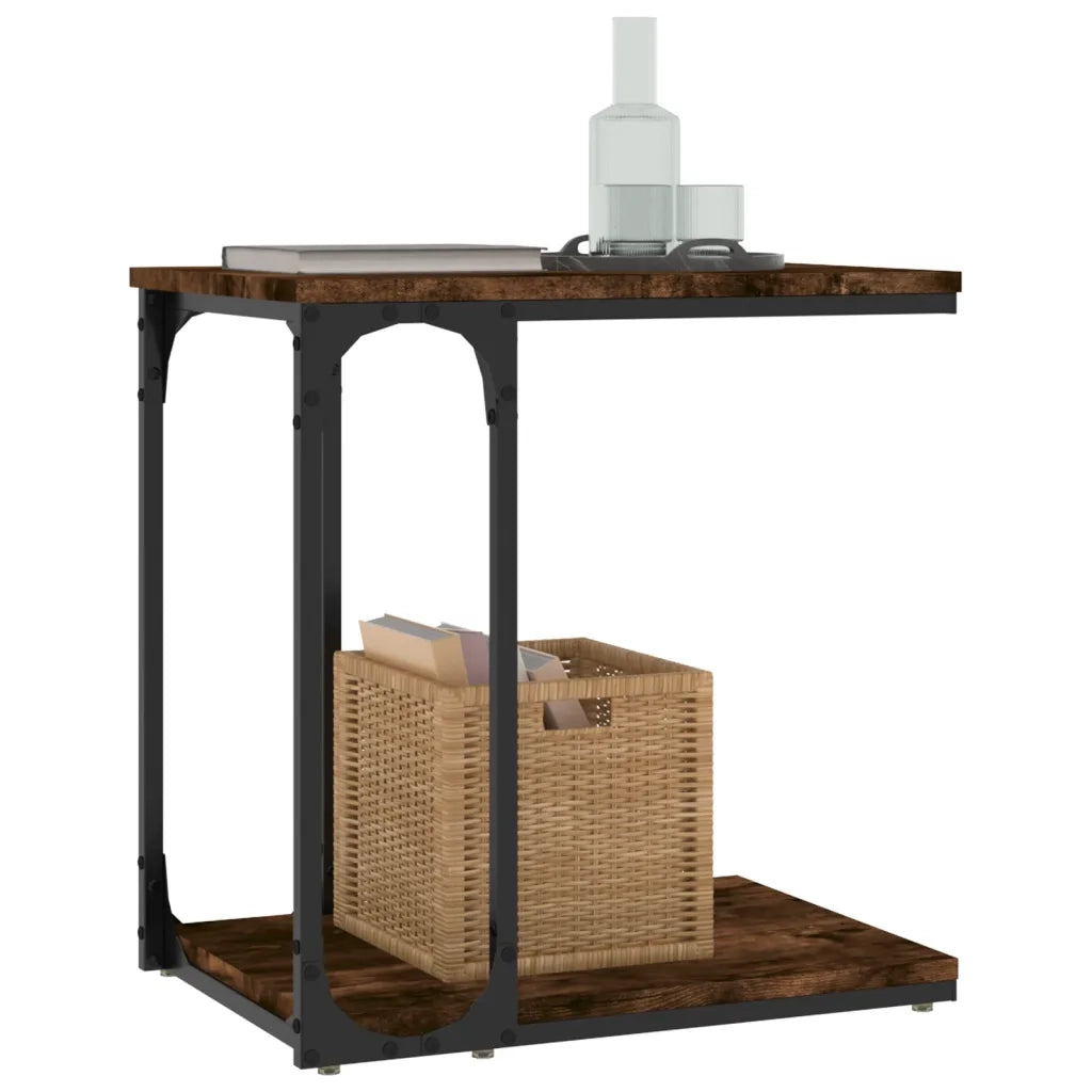 Tavolino da Salotto Rovere Fumo 50x35x52 cm Legno Multistrato 825814