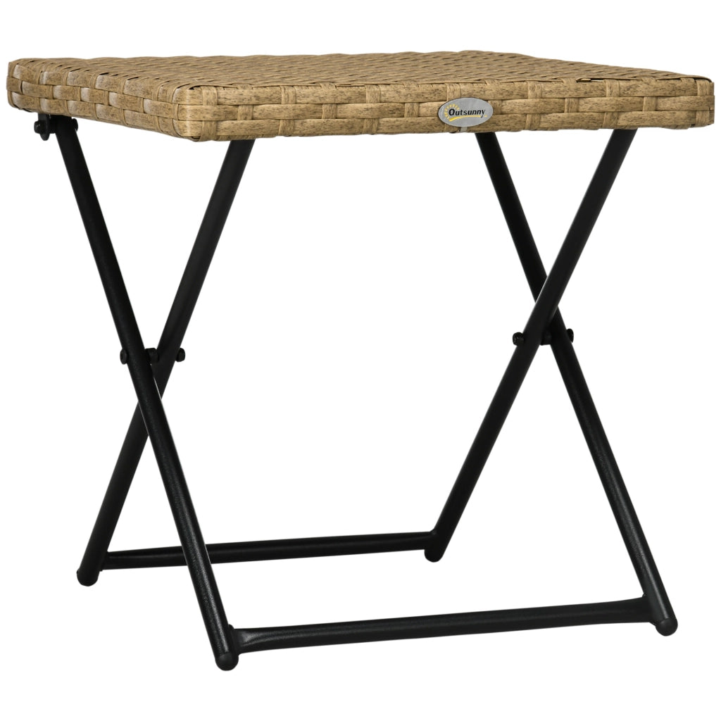 Tavolino da balcone in polyrattan pieghevole ¨C zephmum ¨C grigio naturale 40x40x40 cm