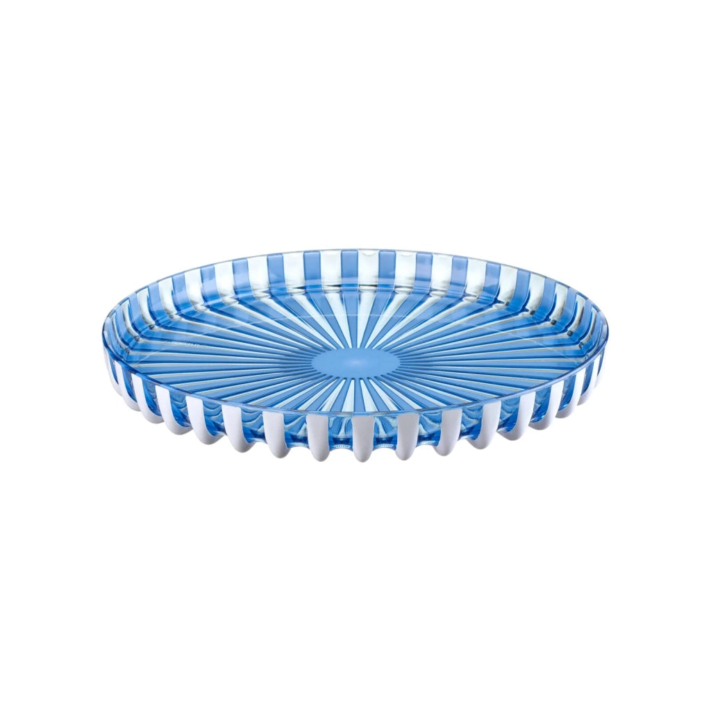 Vassoio tondo Pin Up Ø31 cm colore azzurro/bianco