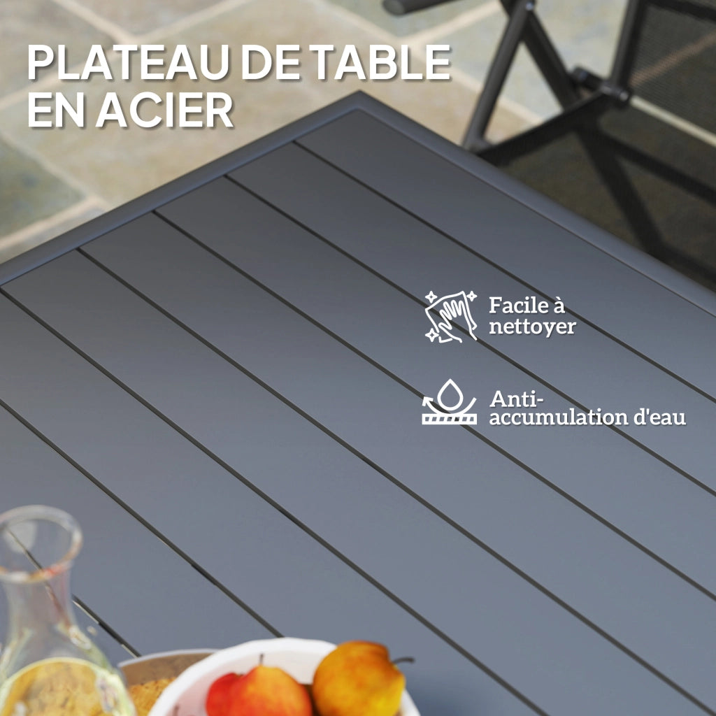Tavolo da giardino per 6 persone ¨C zephmum ¨C Grigio, 80x80x74 cm