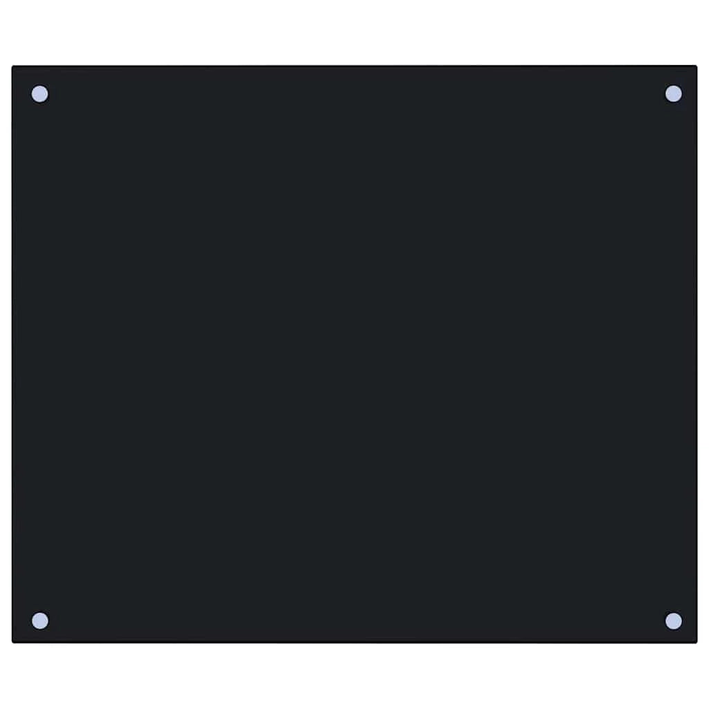 Set di 2 paraschizzi per cucina 70 x 60 cm in vetro temperato nero 02_0055740