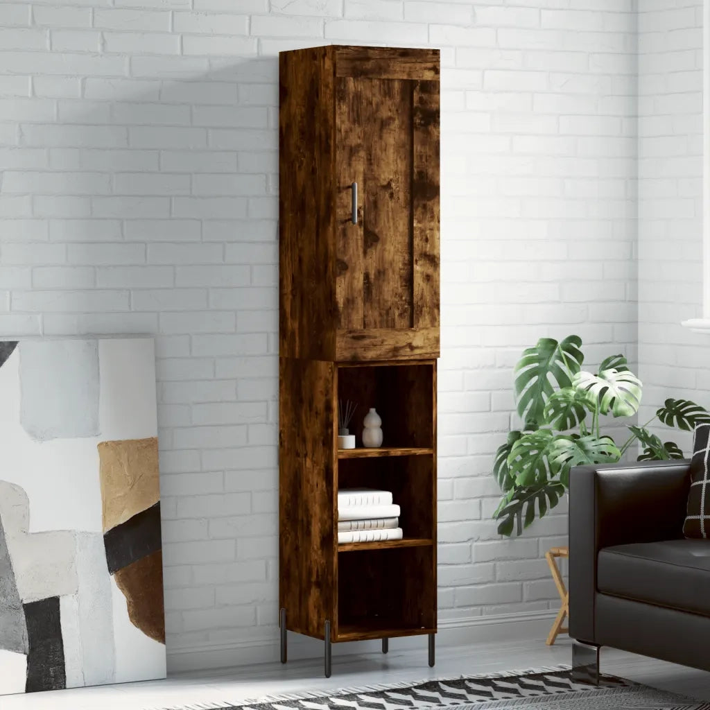 Credenza Rovere Fumo 34,5x34x180 cm in Legno Multistratocod mxl 78120